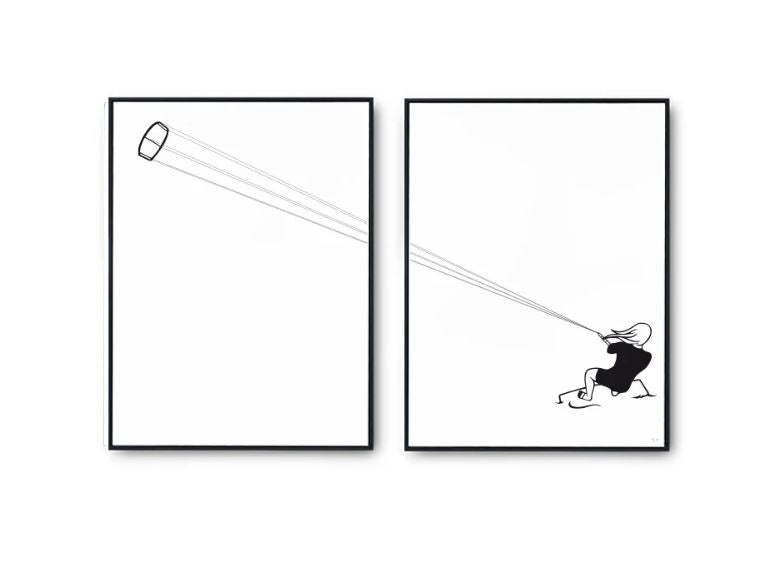 Duo d'affiches "le kitesurf" A4 FERE Paris