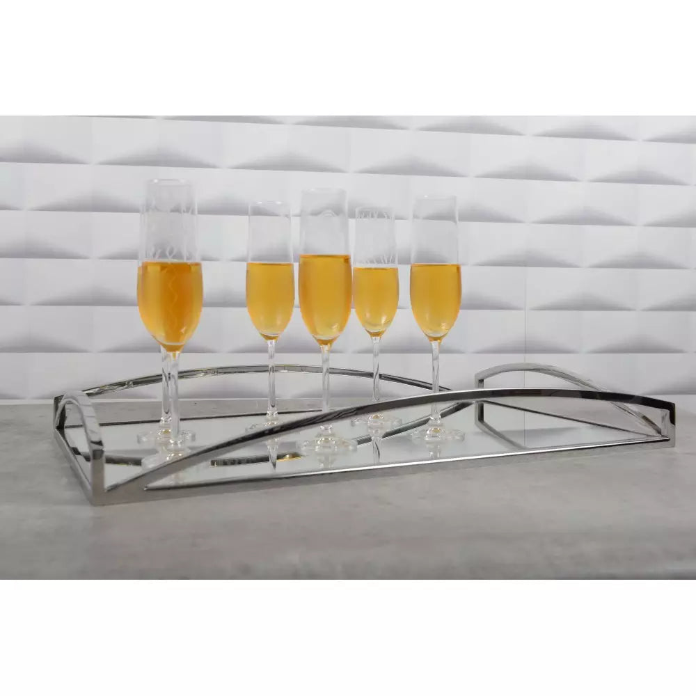 SET DE 6 FLUTES A CHAMPAGNE 'gravés' TEMPO
