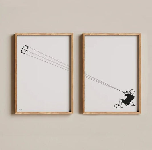 Duo d'affiches "le kitesurf" A4 FERE Paris