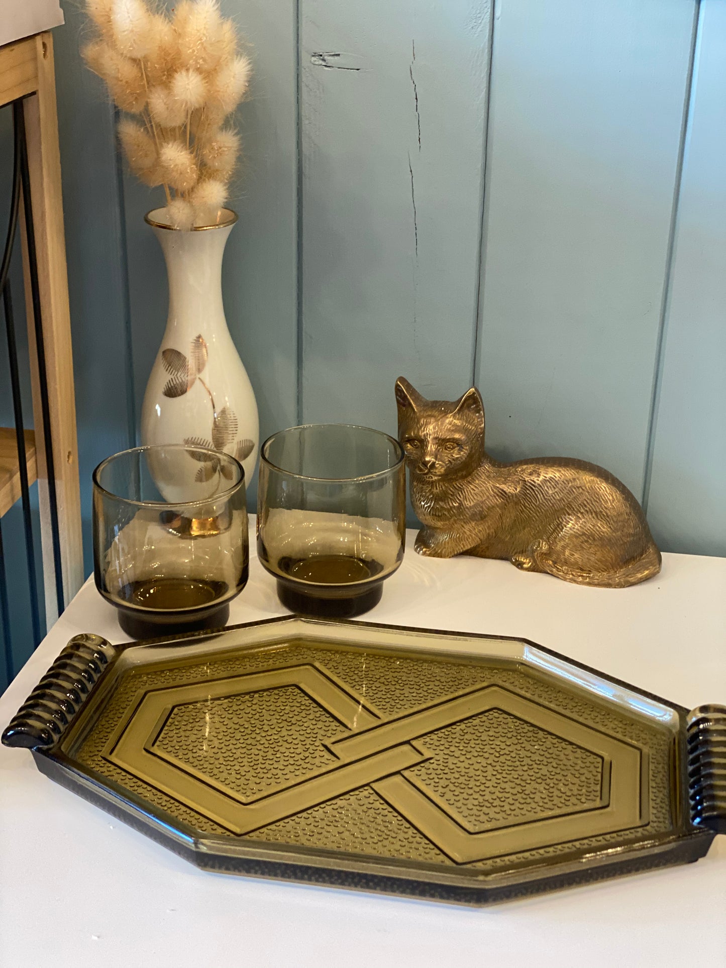 Plateau art déco en verre