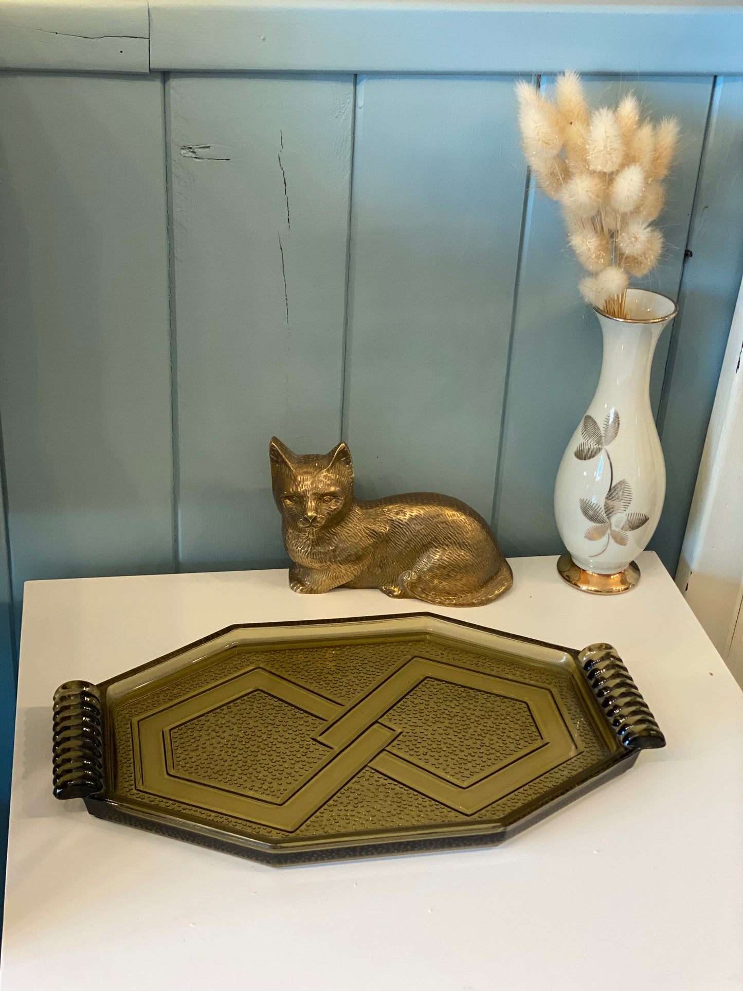Plateau art déco en verre