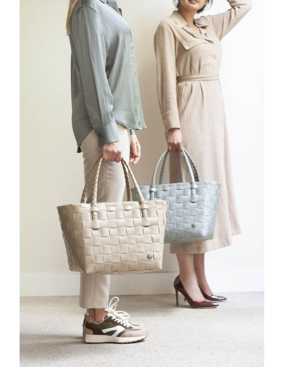 Panier shopper 'PARIS' d'HANDED BY - Coloris sage green