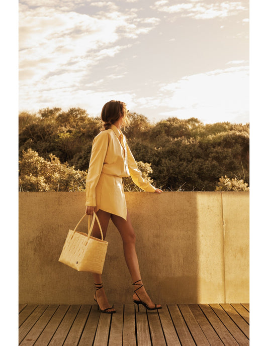 Panier shopper 'PARIS' d'HANDED BY - Coloris vanilla yellow