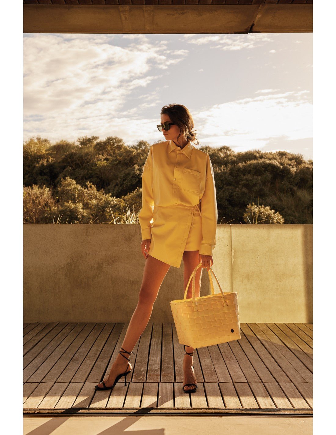 Panier shopper 'PARIS' d'HANDED BY - Coloris vanilla yellow