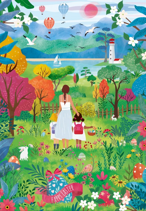 Puzzle 1000 Pièces "Happy Easter" - Pieces & Peace
