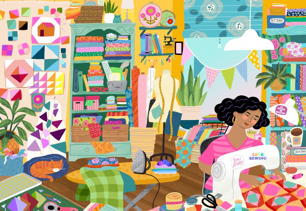 Puzzle 1000 Pièces "My Happy Place is in the Sewing Room" - Pieces & Peace