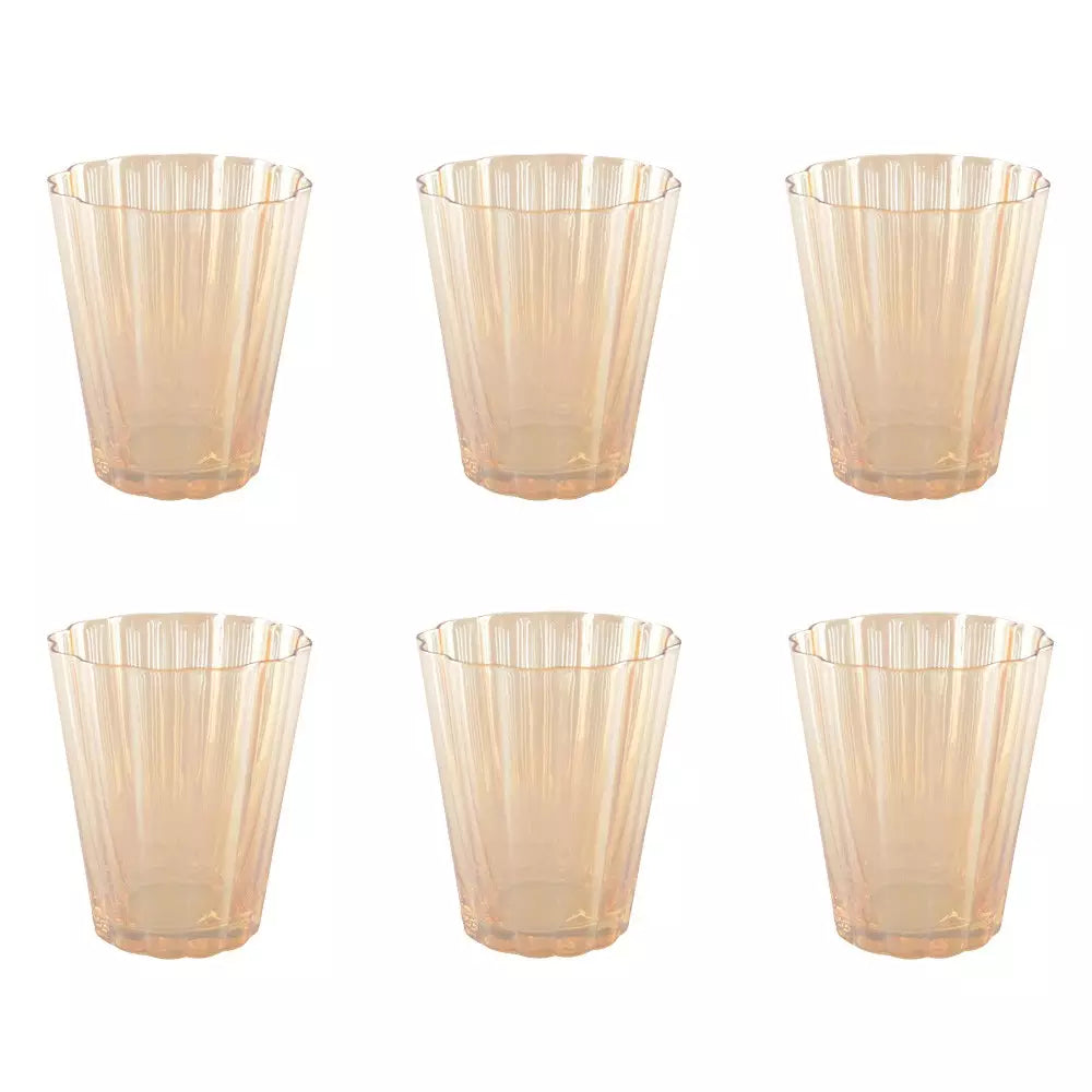 LOT DE 6 VERRES A EAU DORE