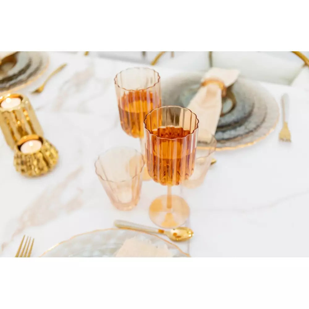 LOT DE 6 VERRES A EAU DORE