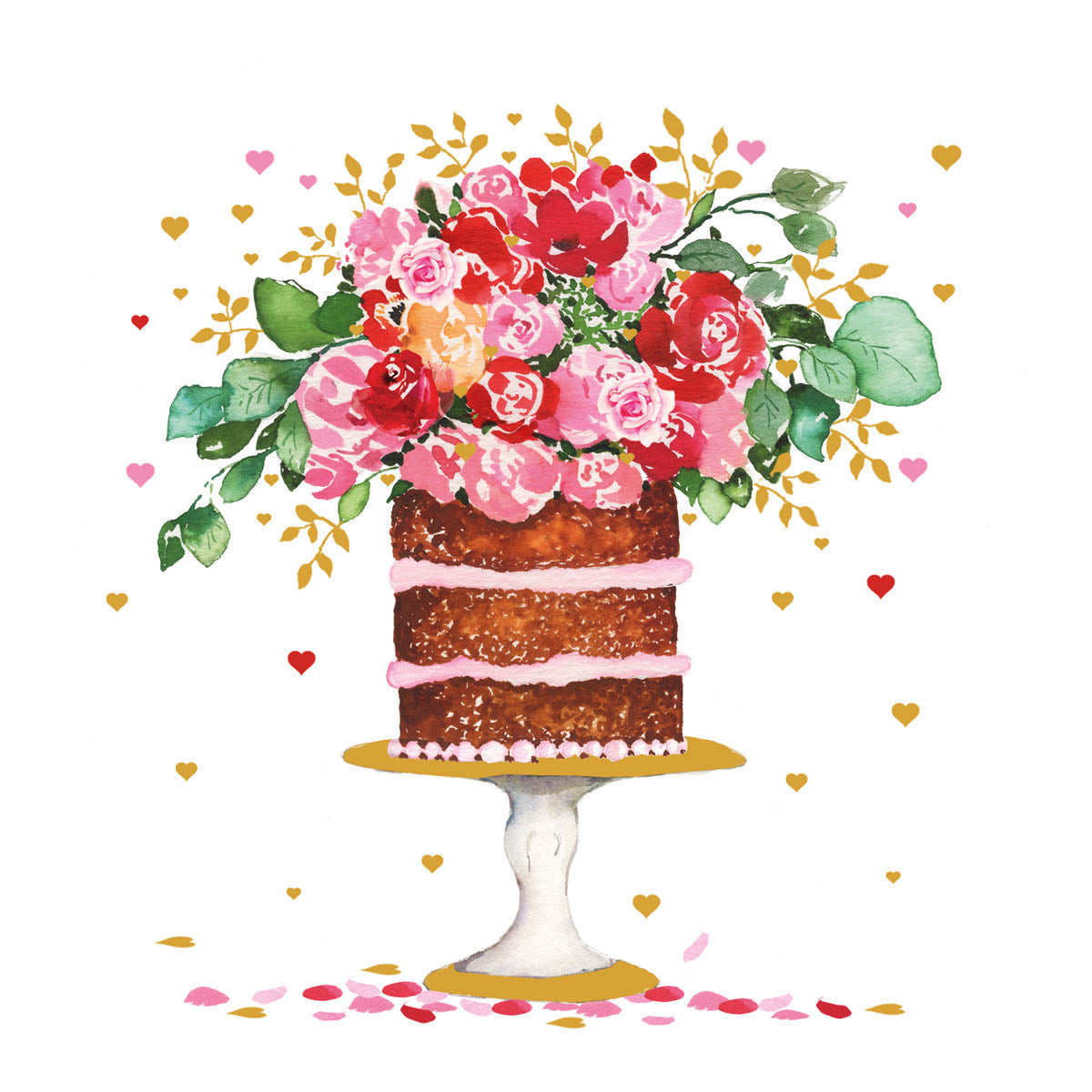 Serviettes en papier CAKE & FLOWERS