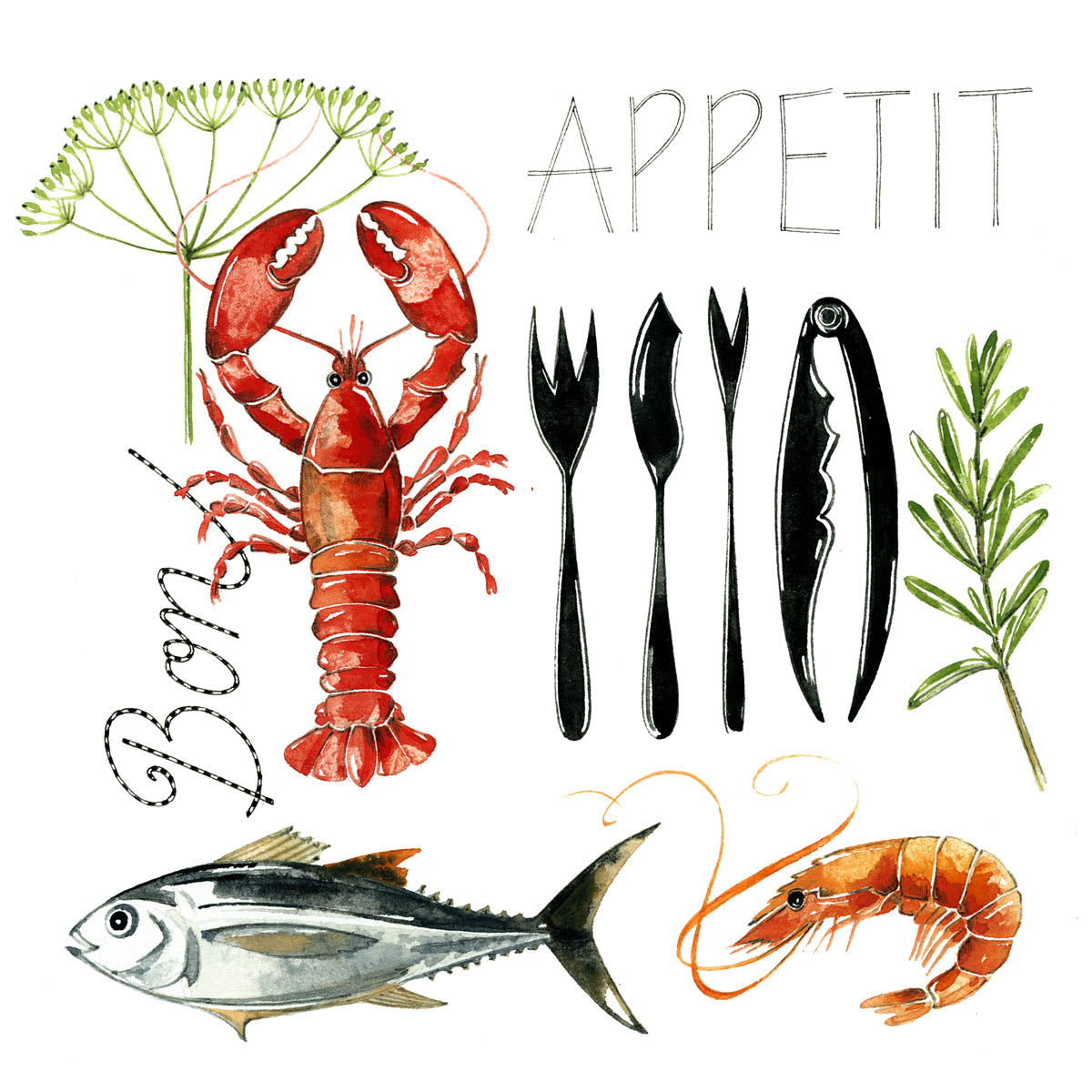 Serviettes en papier FISH FOOD