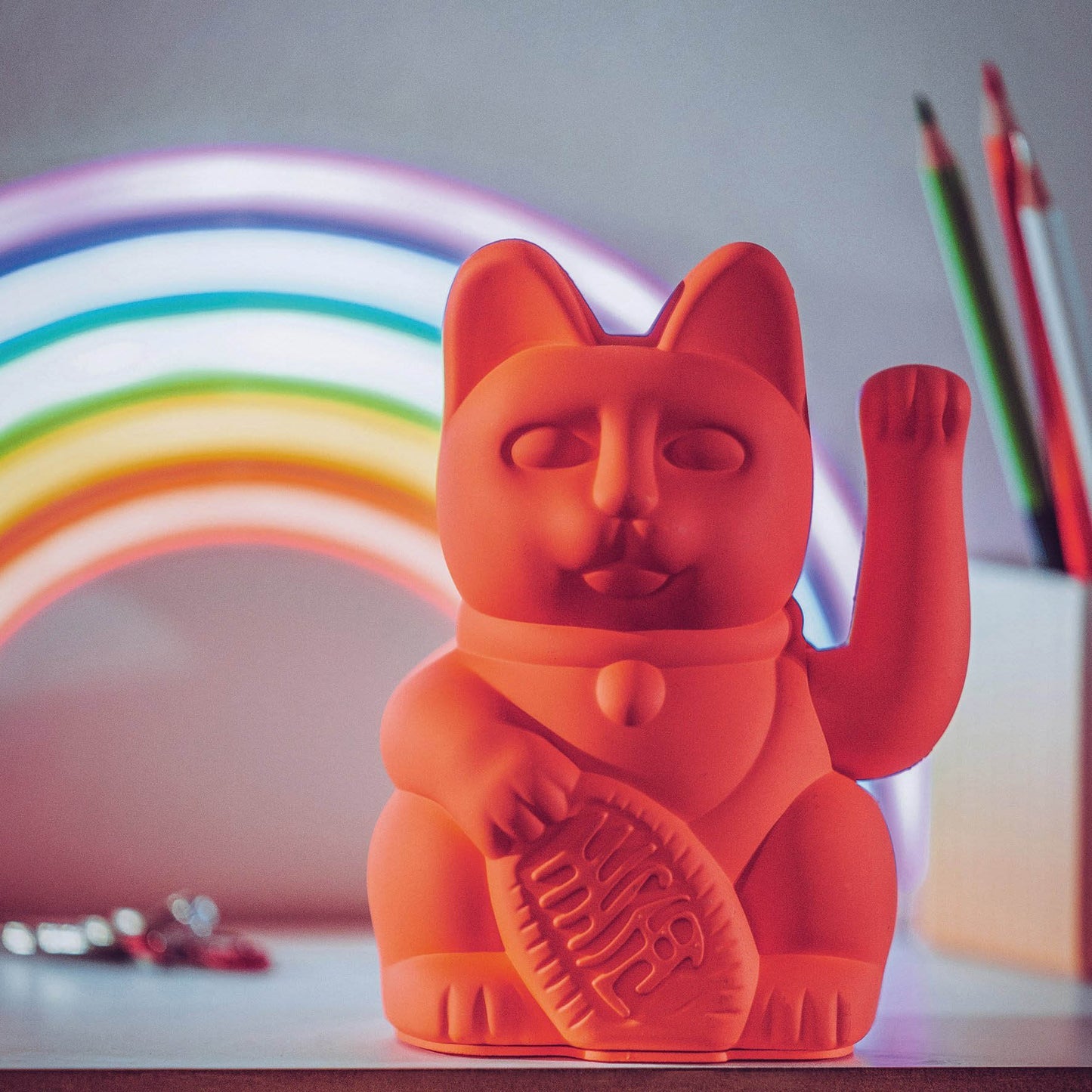 Lucky Cat Néon orange - Energie