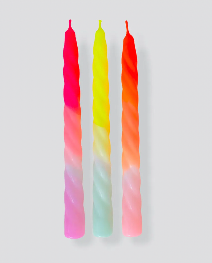 BOUGIES Dip Dye Twisted Shades of Fruit Salad - Pink Stories