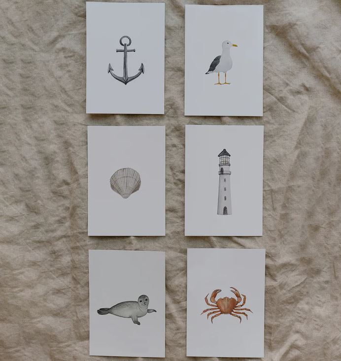 Carte postale aquarelle "Ancre"