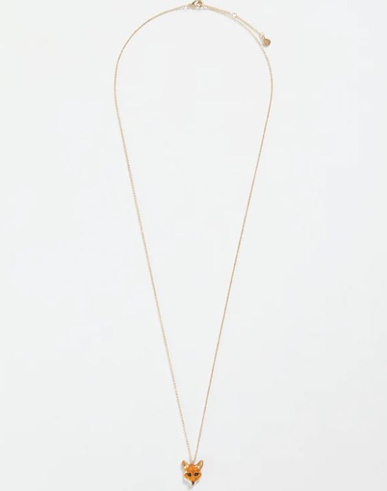 Collier long sautoir renard en émail - Fable England