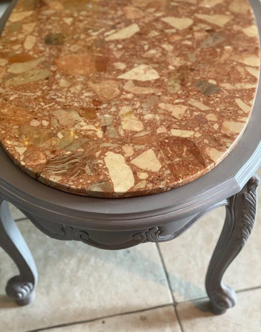 Table basse bois & marbre