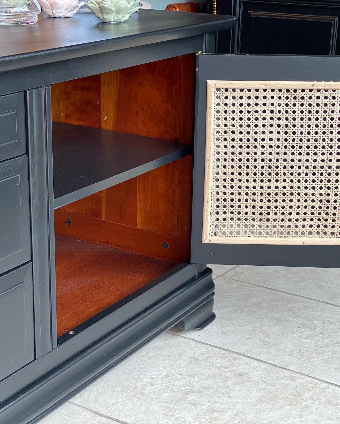 Meuble TV en merisier relooké