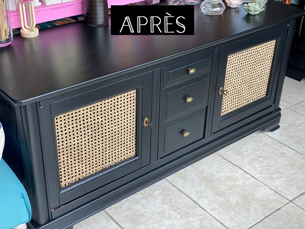 Meuble TV en merisier relooké