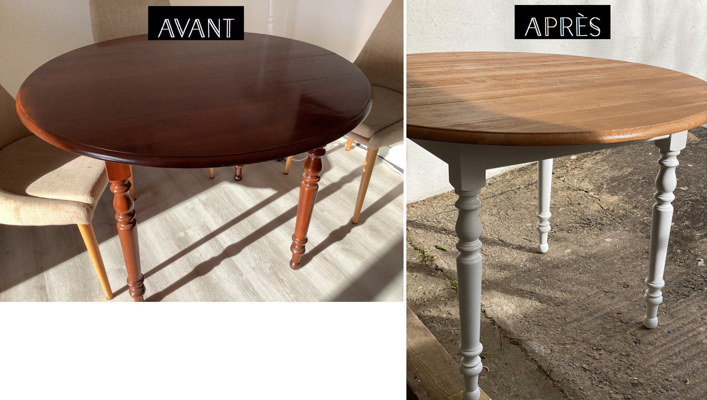 Table ronde en merisier