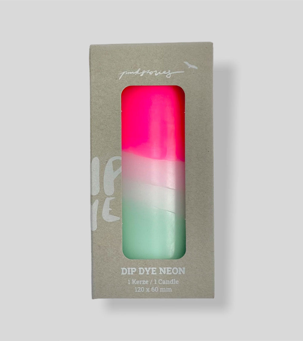 BOUGIE Dip Dye Neon Peppermint Tower - Pink Stories