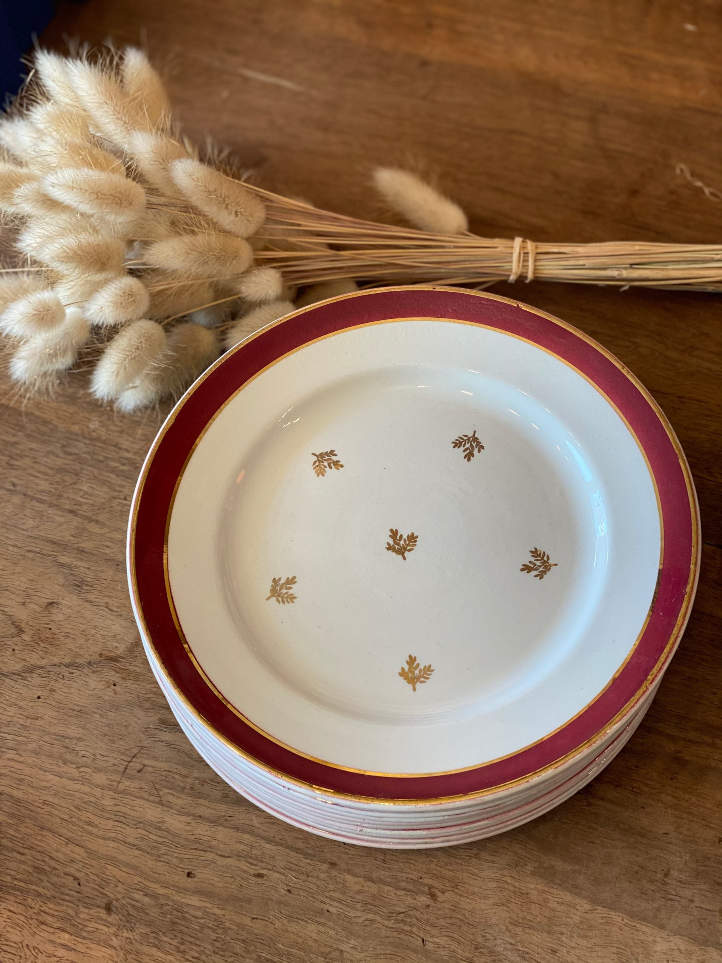 10 assiettes à dessert porcelaine opaque Badonviller