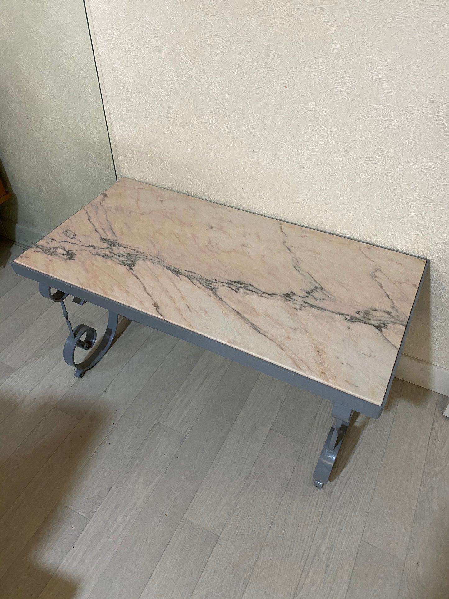 Table basse marbre & métal