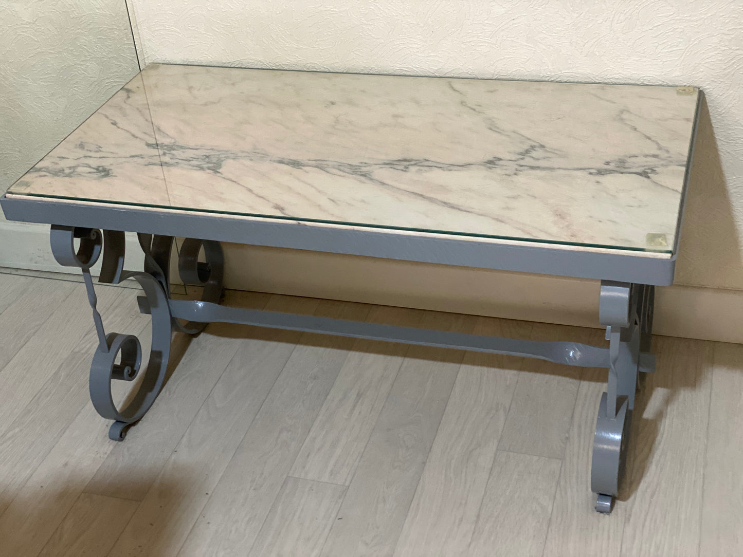 Table basse marbre & métal