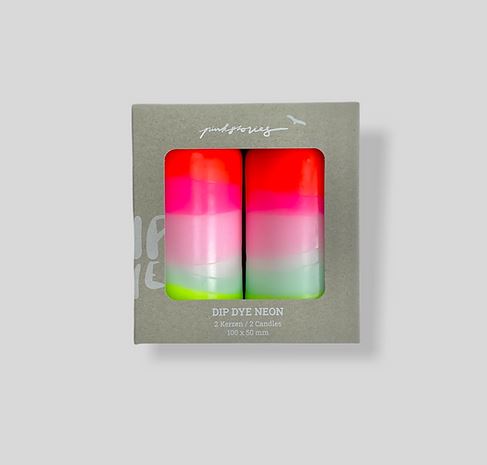 BOUGIES Dip Dye Neon Lollipop Twins - Pink Stories
