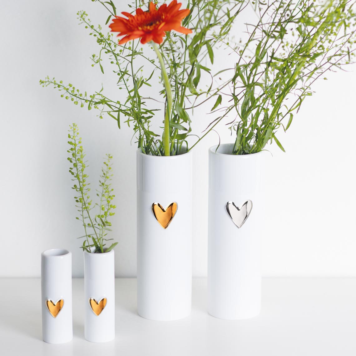 Grand vase coeur doré - Räder