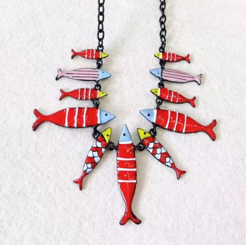 Collier PETITES SARDINES ROUGES
