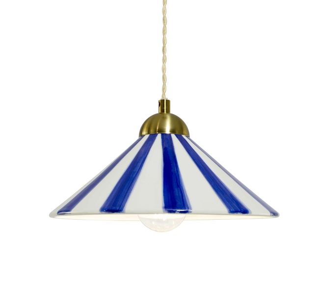 Suspension en céramique bicolore artisanale Praya "bleu"