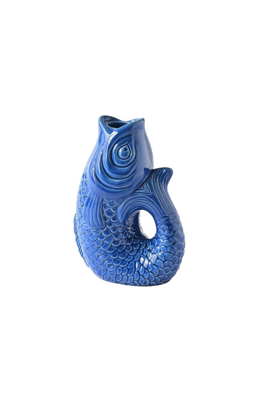 Bougeoir poisson (grand modèle) "monsieur Carafon" - bleu Azur