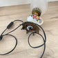 Lampe ancienne laiton céramique façon lampe à pétrole