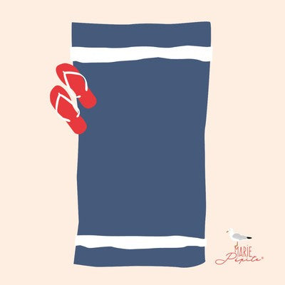 Petit tableau Serviette plage 11 x 11 cm