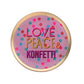 Assiette en verre "Love, Peace & Konfetti", taille M