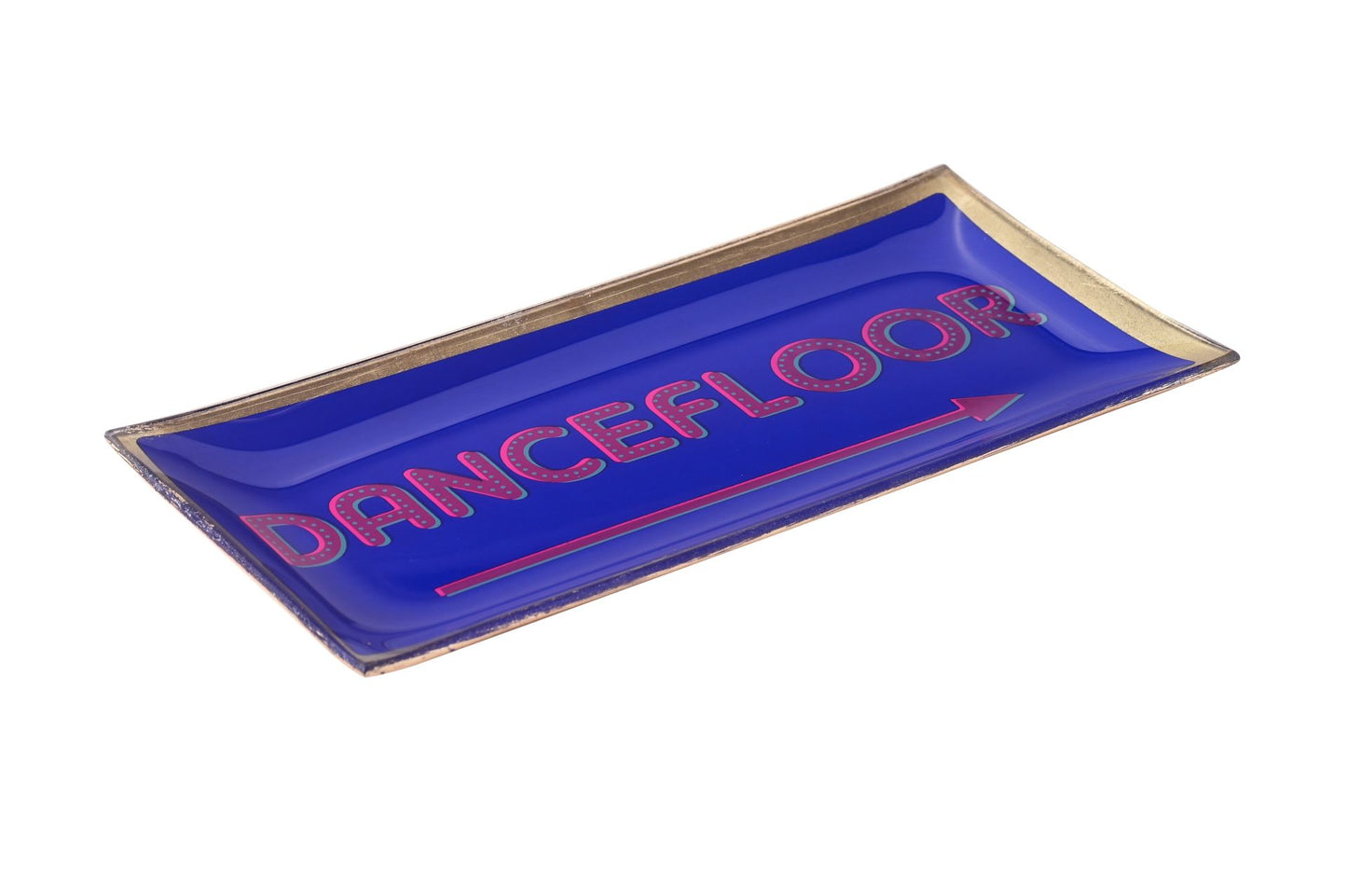 Assiette en verre "Dancefloor", taille L, blue