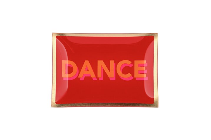 Assiette en verre "DANCE", taille M, neon Red