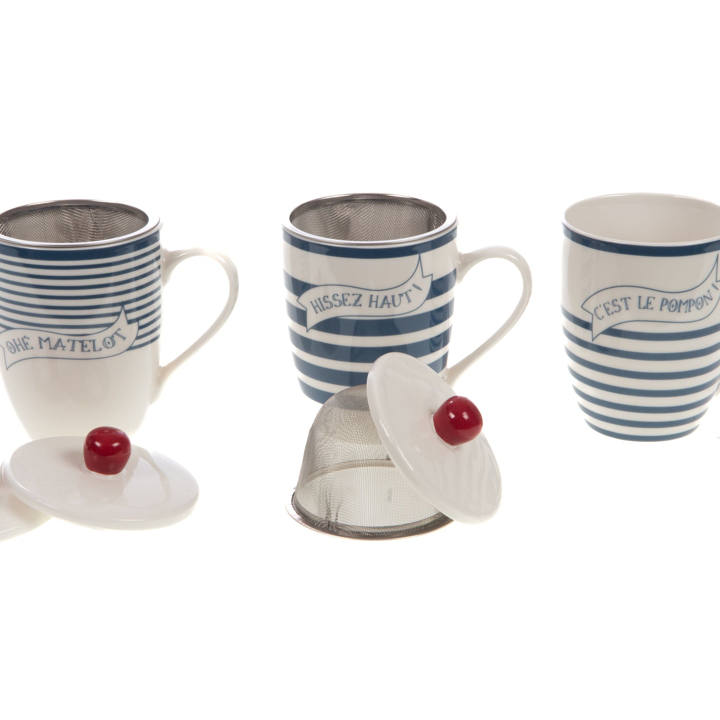 MUG avec filtre et couvercle "MARINIERE" -  3modèles différents - Amadeus
