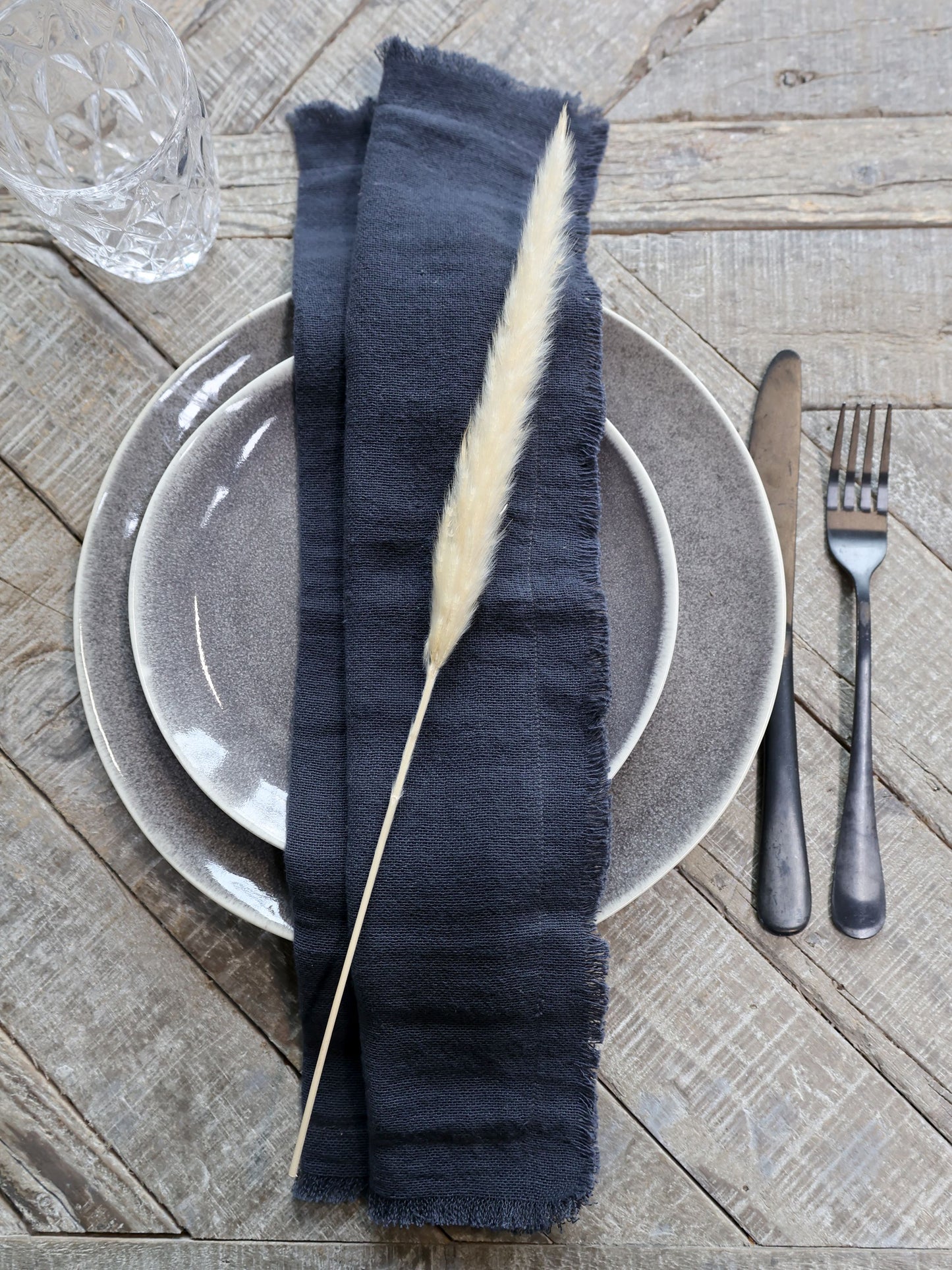 set de 4 serviettes en coton - coloris charbon