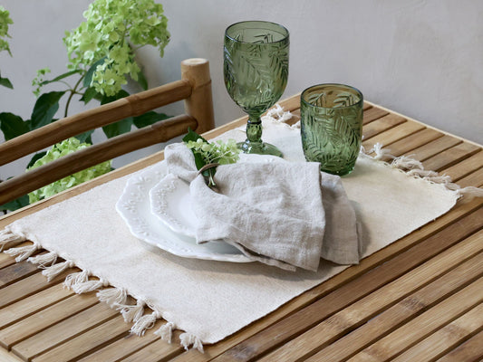 Set de table coton et franges