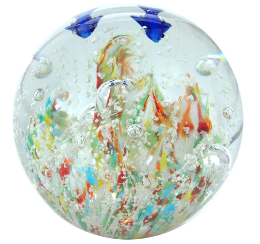 sulfure 2 dauphins au dessus d'un pêle-mêle bariolé (petite taille)