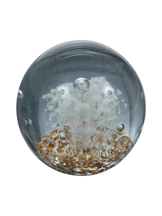 sulfure fleur blanche sur fond doré (taille moyenne)