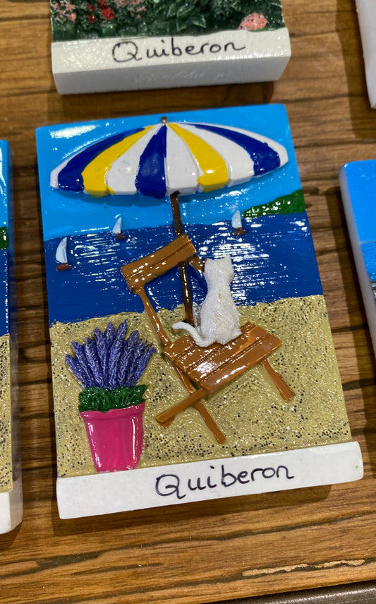 Magnet "Quiberon, le chat à la plage"