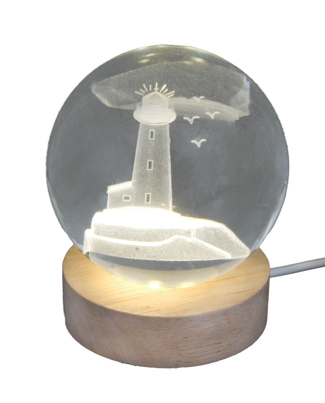Sulfure hologramme PHARE avec support LED en bois