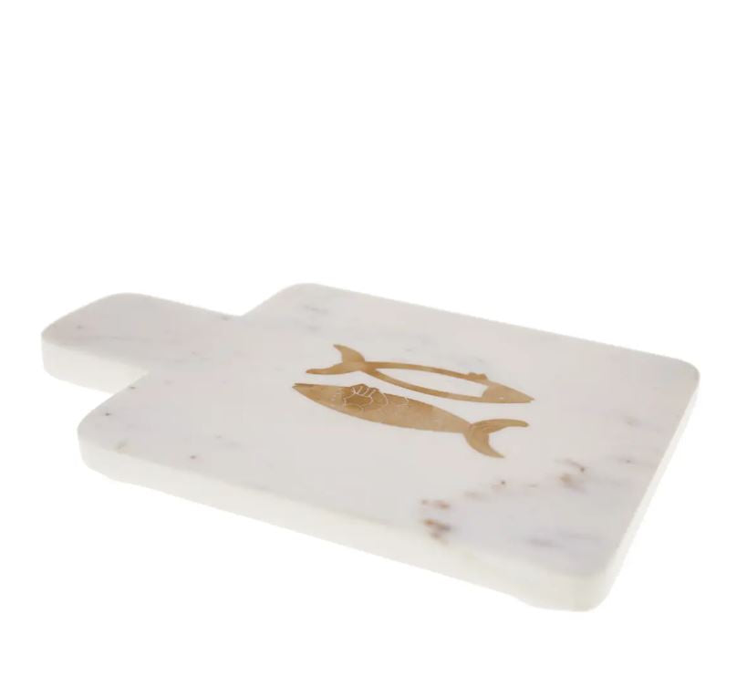 Plateau à fromage en marbre 'poisson doré'