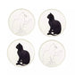 Lot de 4 assiettes a dessert chat noir et blanc