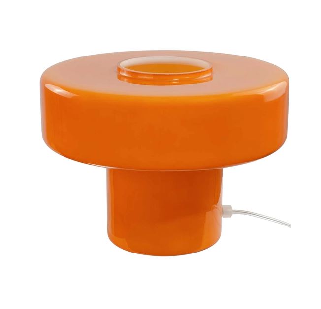 Lampe à poser verre coloré orange style rétro