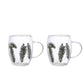 LOT DE 2 Tasses à thé double paroi Branches sapin 350ml