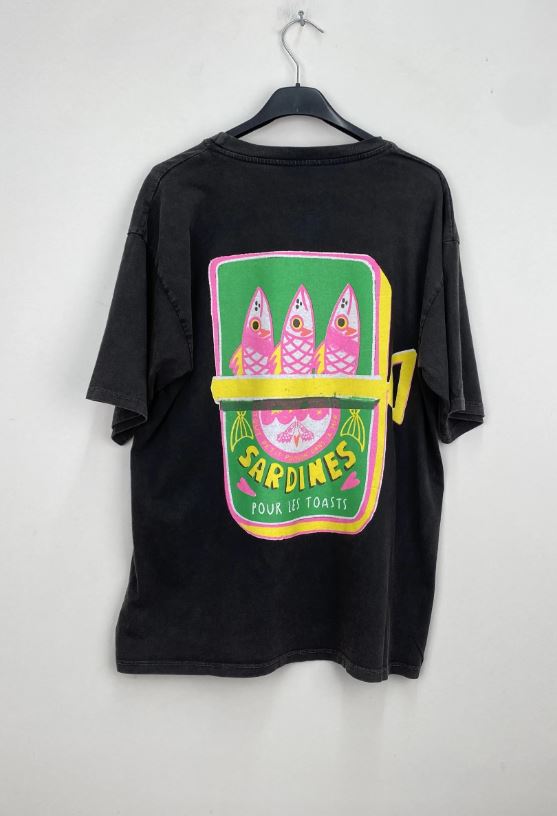 T-shirt imprimé "SARDINES POUR LES TOASTS " T.U