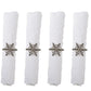 Lot de 4 ronds de serviettes flocons argentés