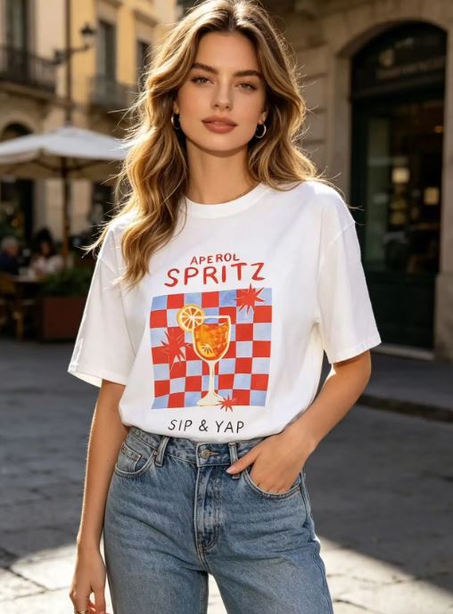 T-shirt imprimé "APERO SPRITZ" T.U